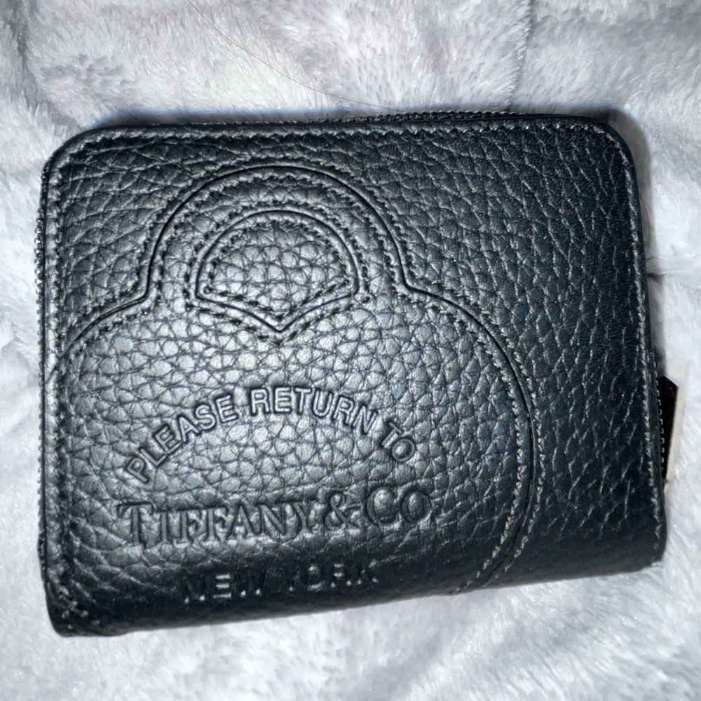 Tiffany & Co. Textured Black Leather Card Holder